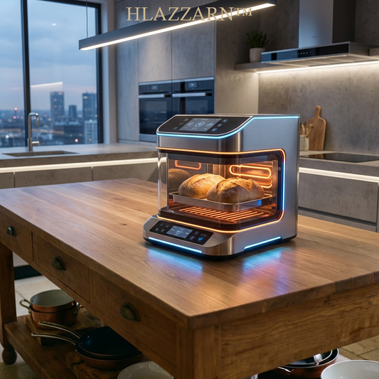 HLAZZARN™ | The "AuraView" Panoramic Smart Hearth & Artisan Oven